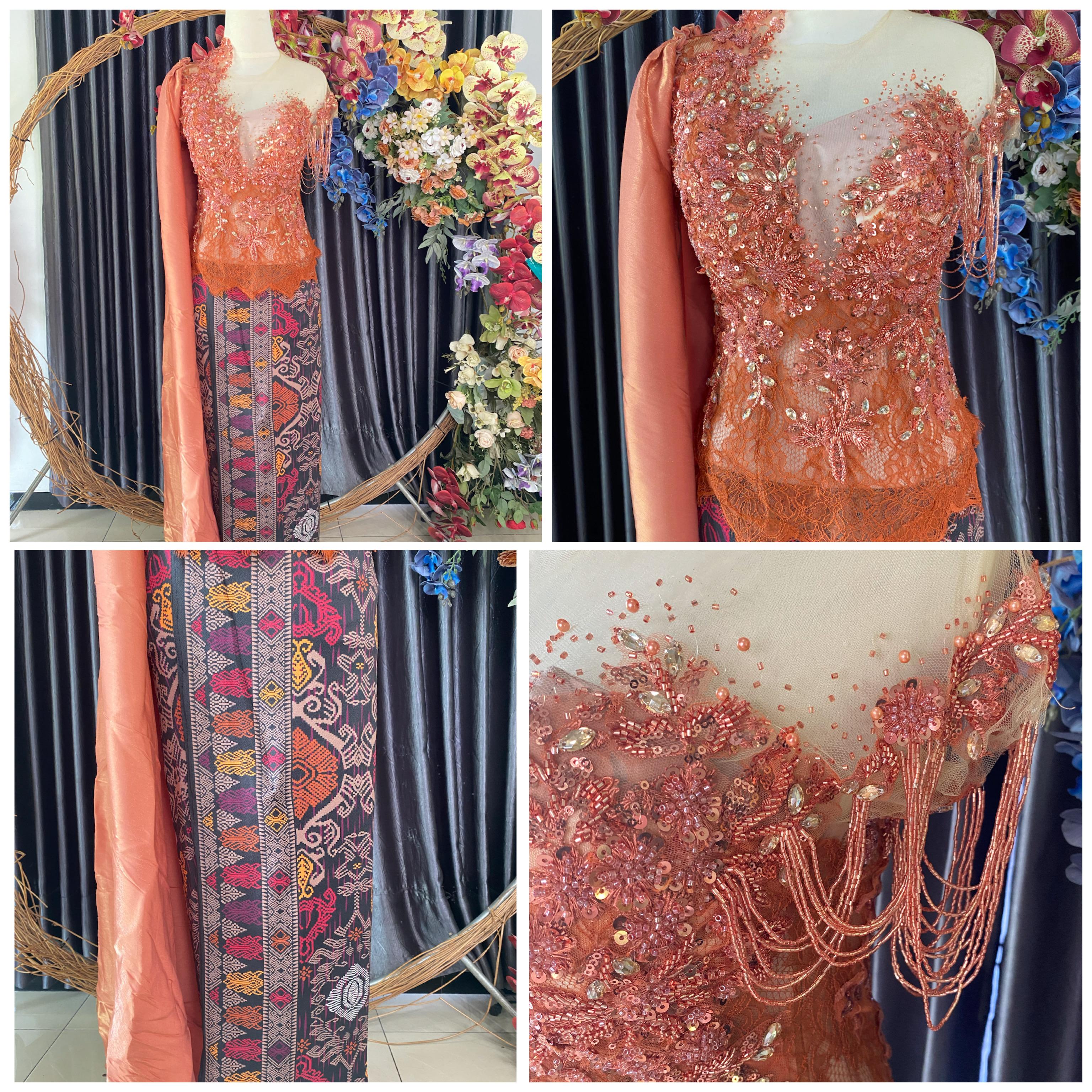 Kebaya Peach Salem Bordir A