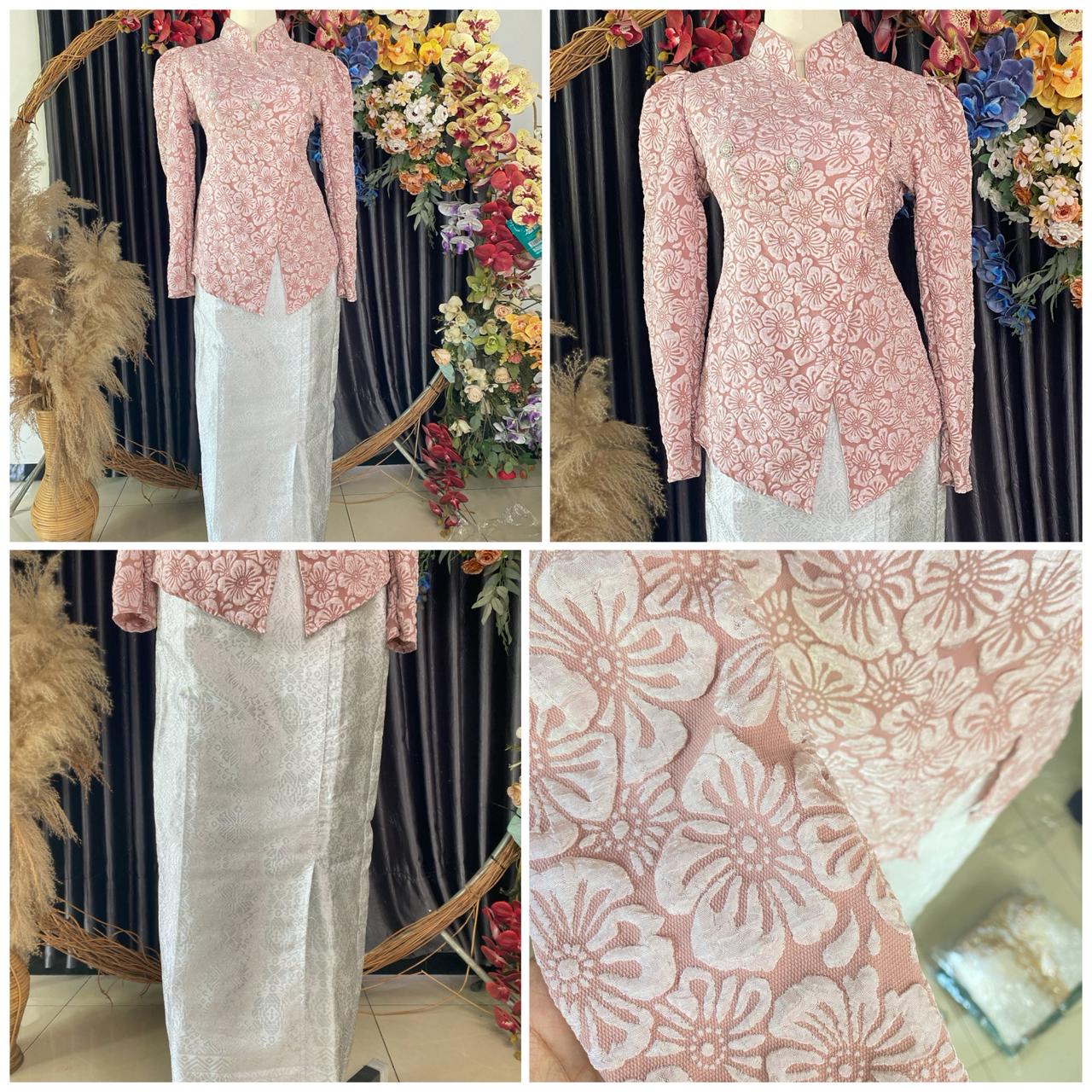 Kebaya Brokat Dusty Pink Klasik A