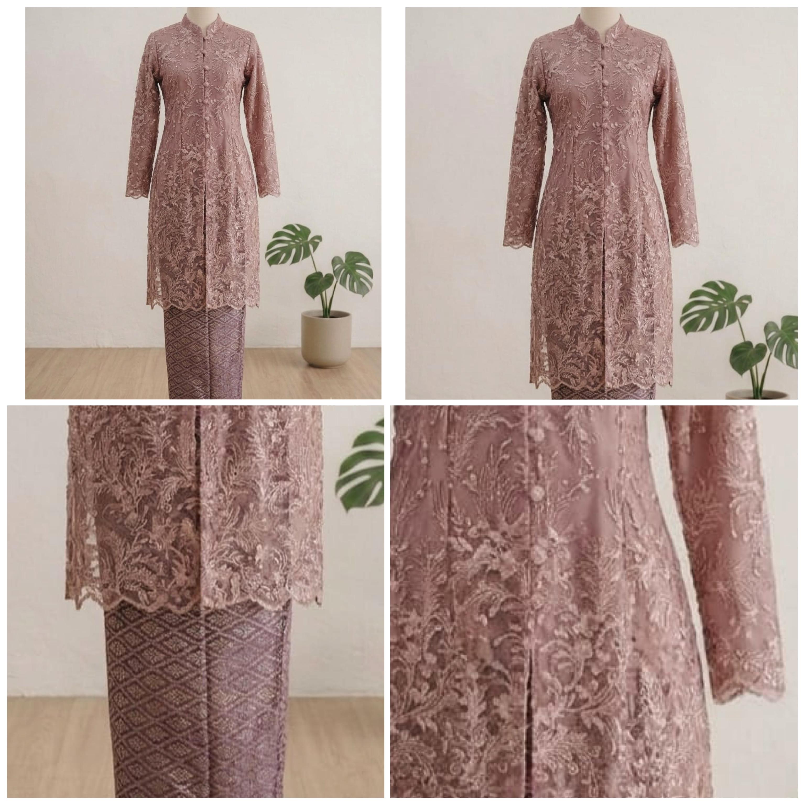 Kebaya Brokat Dusty Pink C