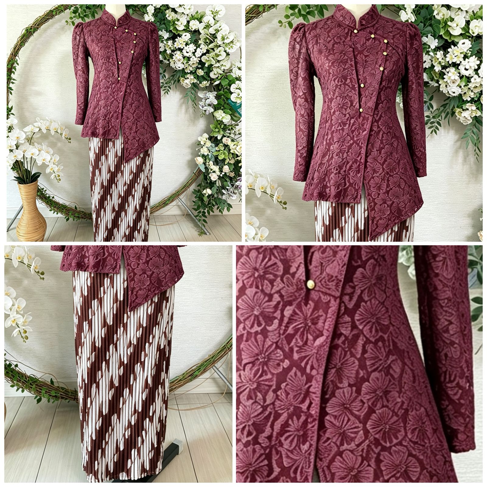 Kebaya Janggan Marron Classic B