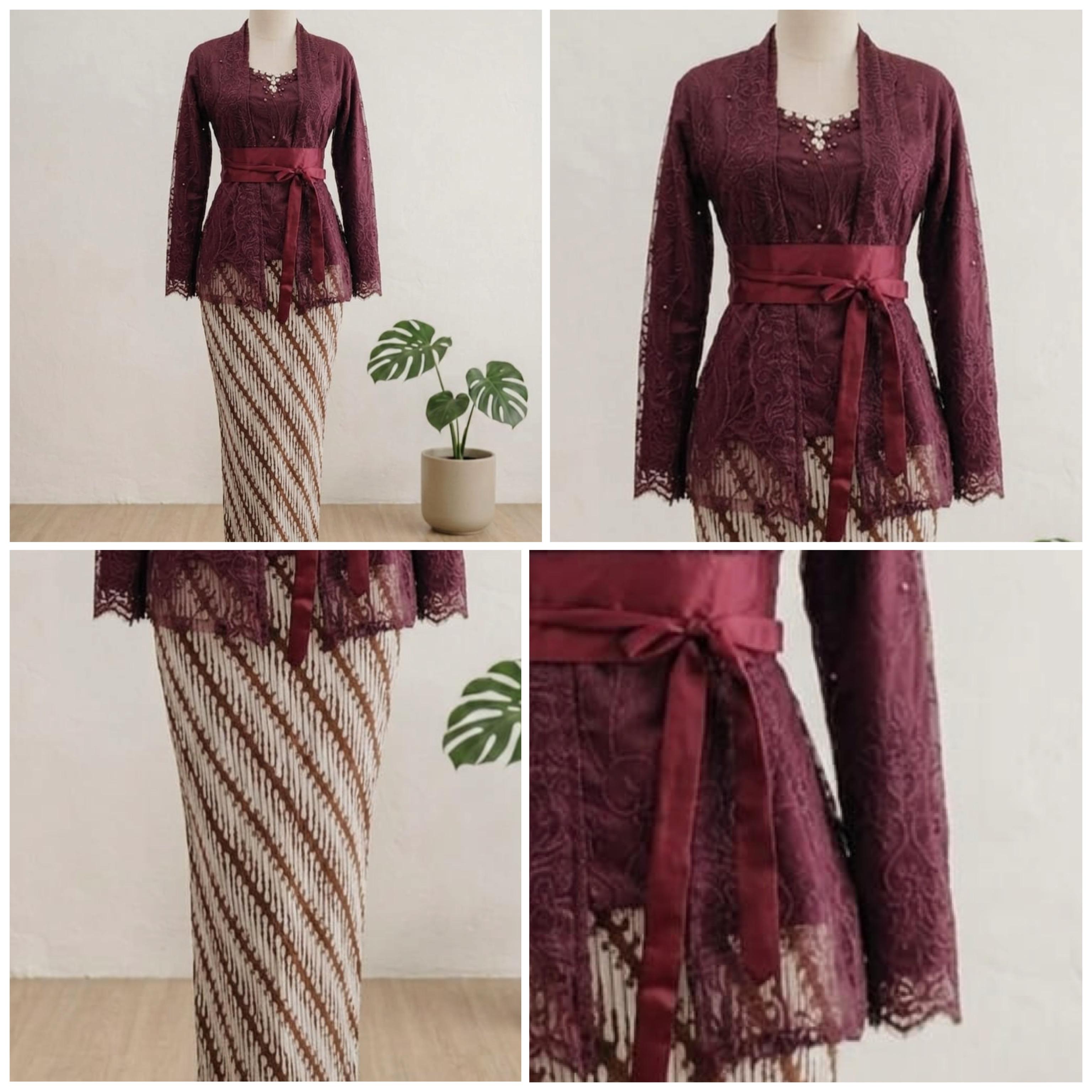 Kebaya Selendang Maroon C