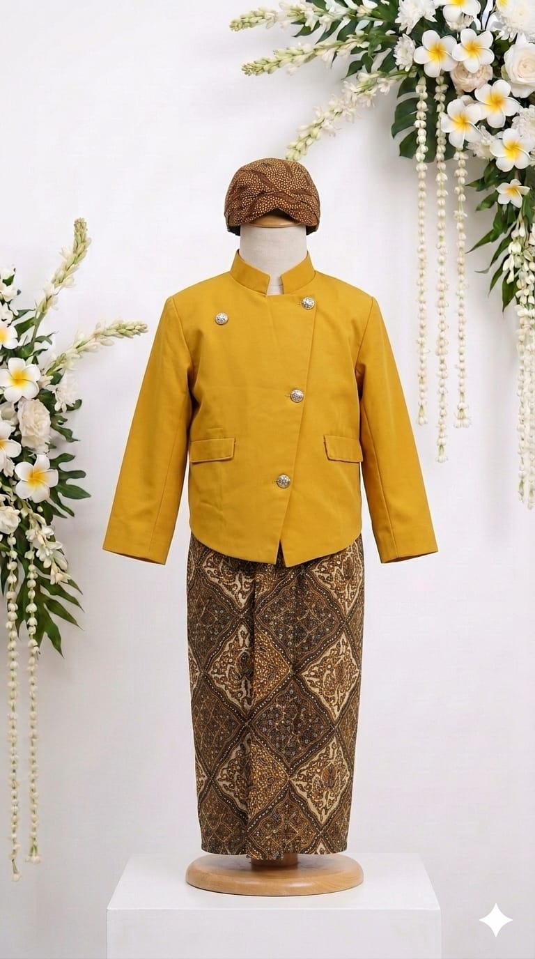 Beskap Jawa Kuning Emas D