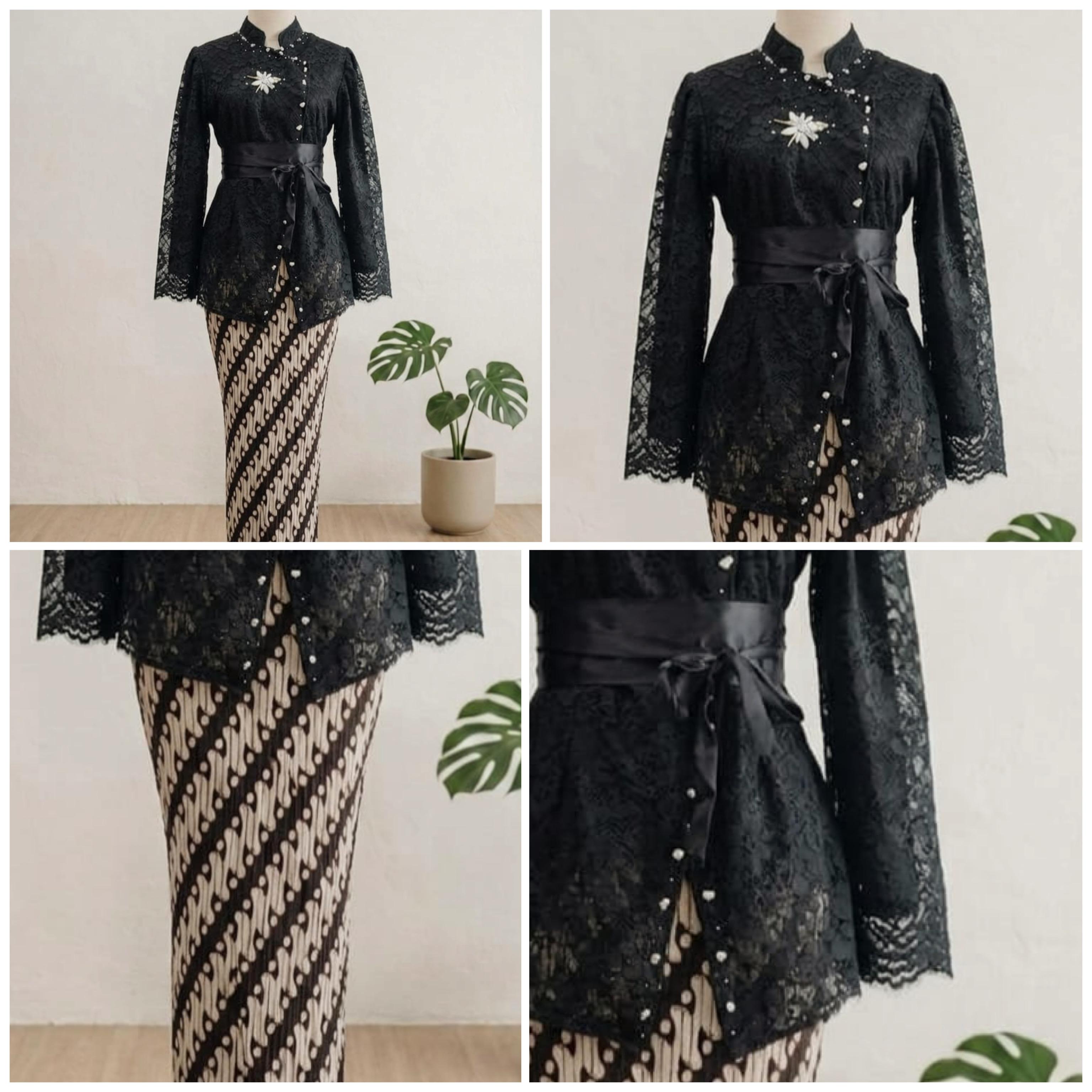 Kebaya Hitam Brokat Premium C