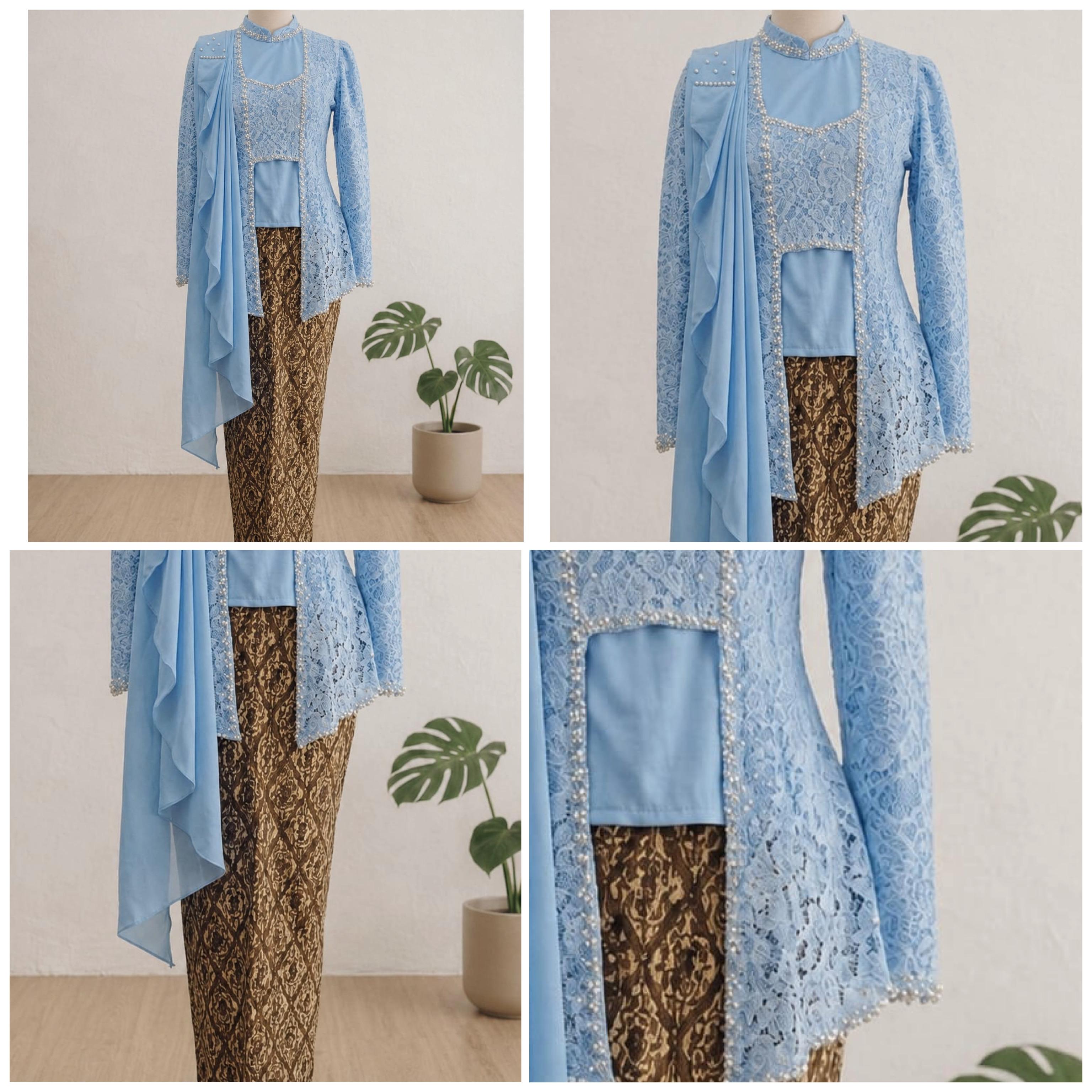 Kebaya Kartini Biru Langit C